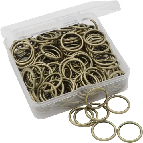 Vista 12 de 100 anillos de salto abiertos de 0.71 pulgadas, conectores de joyería de bronce para hallazgos de joyería, suministros de fabricación, pulseras