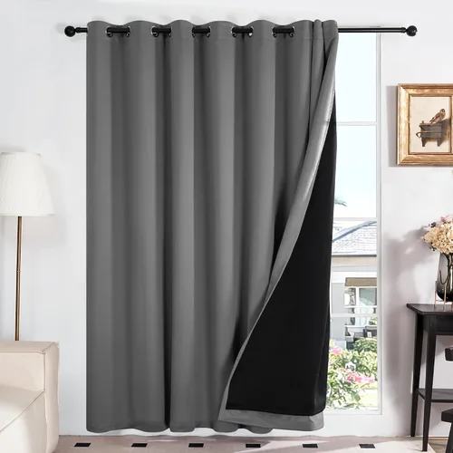 Vista 57 de Deconovo cortinas blackout 100 % con forro totalmente negro con aislamiento térmico de doble capa, oscurecimiento de la habitación, ahorro