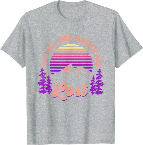 Vista 36 de Not All Who Wander Are Lost Vintage Mountains - Camiseta de senderismo, Negro, S