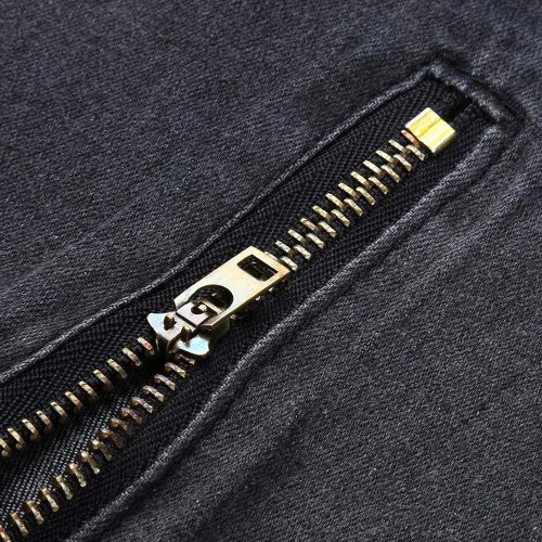 Vista 5 de TIMEMEANS Pantalones de mezclilla ajustados elásticos para hombre, desgastados, rasgados, pantalones de mezclilla ajustados