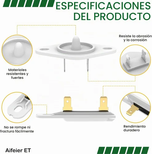 Vista 3 de Termistor de secadora 8577274 de 2 piezas y fusible térmico de secadora