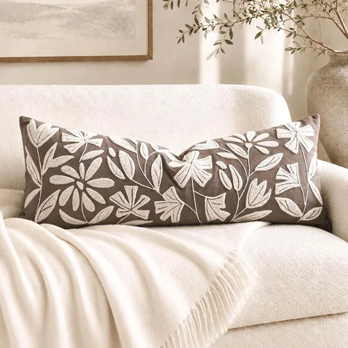 Vista 15 de BlissBlush - Funda de almohada lumbar decorativa de 12 x 20 pulgadas, funda de almohada de terciopelo beige neutro para sofá, sala de estar, cojín