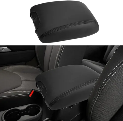 Vista 26 de Funda para el reposabrazos de la consola central, de piel, antiarañazos, de protección, accesorios de decoración interior, para Tesla Model 3 Negro