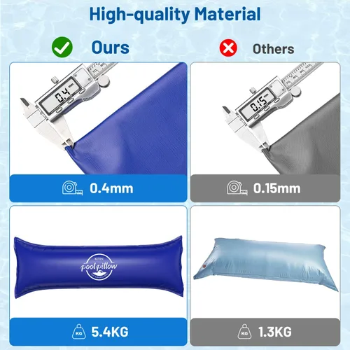 Vista 5 de Keten Almohadas de piscina para piscinas sobre el suelo de 4 x 15 pies, resistente, extra duraderas, de PVC de 0.016 in, almohada de aire