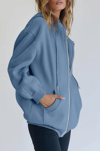 Vista 2 de AUTOMET Womens Zip Up Hoodies Long Sleeve Fall Oversized Sweatshirts Fleece Y2K Jacket with Pockets