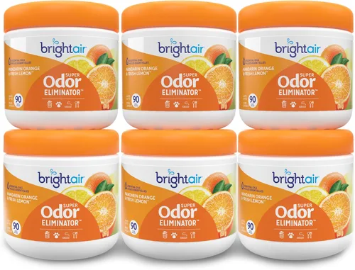 Vista 18 de Bright Air 14 oz. Super eliminador de olores, para espacios medianos, aroma de cítricos frescos, caja de 6, ambientador, aceites esenciales