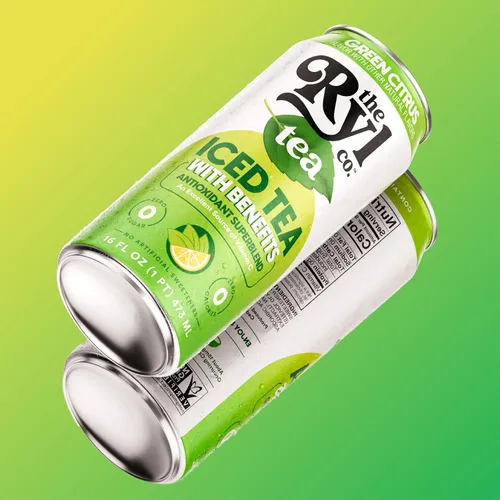 Vista 7 de Ryl Té Helado, Té Cítrico Verde, Súper Mezcla Antioxidante, Sin Azúcar, Bajo en Carbohidratos, Cero Calorías - 16.0 Fl Oz (Paquete de 12)