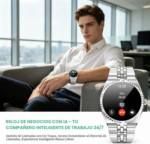 Vista 4 de SOUYIE Reloj inteligente para hombre, llamadas Bluetooth, rastreador