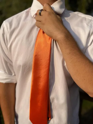 Vista 300 de tiemart Corbata de color sólido para hombre Longitud estándar