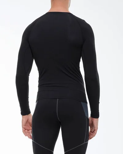 Vista 3 de Camisetas deportivas de manga larga de compresión para hombre paquete de 3