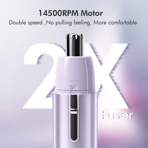 Vista 4 de TOUCHBeauty - Cortadora eléctrica de pelo de nariz para hombres y mujeres, recortadora de hoja giratoria sin dolor, cabeza impermeable desmontable