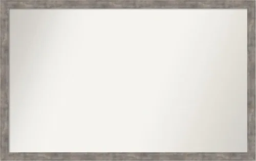 Vista 100 de Amanti Art Silver Bathroom Mirror for Over Sink, 26x45 Custom Made Marred Pewter Rectangle Vanity Mirror, Oversize Casual Wood Frame, Hangs Estaño