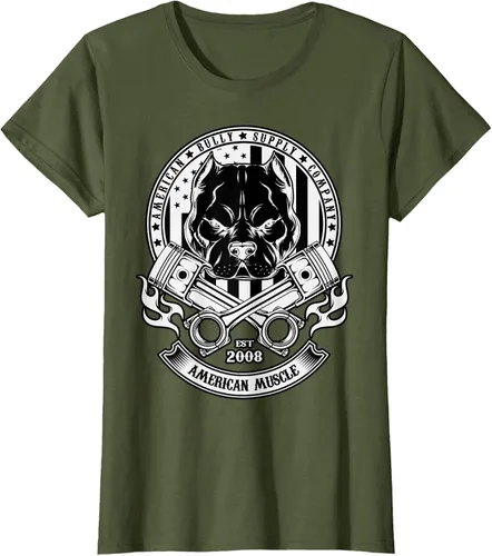 Vista 48 de American Muscle - Camiseta de cabeza dura Pit Bull American Bully, Negro, S