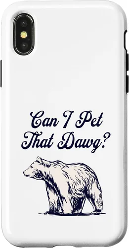 Vista 5 de iPhone 13 Pro Max Can I Pet That Dawg? Bear Meme Funda Southern Accent