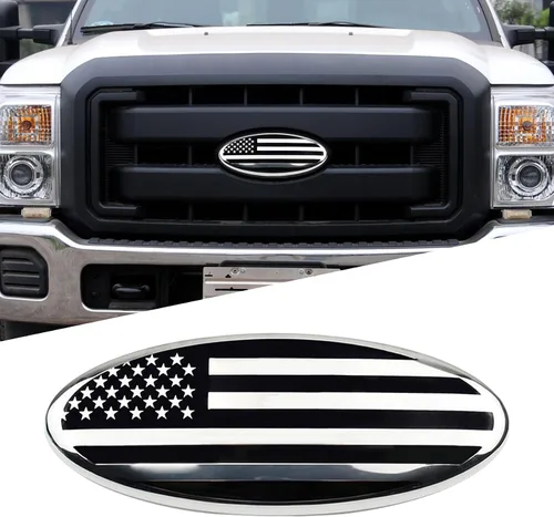 Vista 8 de Emblema para rejilla delantera y portón trasero del automóvil, emblema de superposición de bandera americana de 9 pulgadas, emblema de insignia