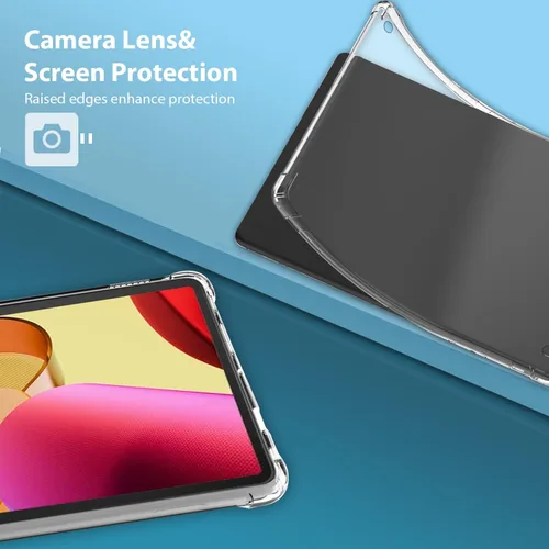 Vista 2 de Zeking Funda para tablet Amazon Fire Max 11, esquinas reforzadas transparentes transparentes de poliuretano termoplástico (TPU) para tableta Amazon