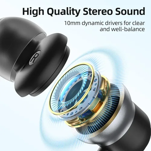 Vista 2 de Auriculares con cable con micrófono, auriculares intrauditivos con cable con sonido estéreo, auriculares con cable de aislamiento de ruido