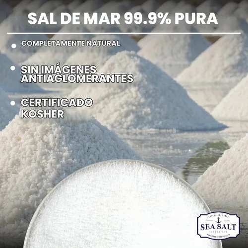 Vista 2 de Sea Salt Superstore Sal marina fina Kosher a granel, pura sin yodar, 50