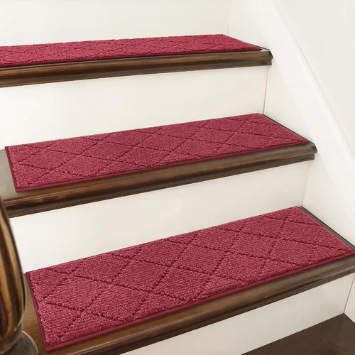 Vista 18 de COSY HOMEER - Alfombra antideslizante para escaleras, para interiores y escalones de madera, para niños y perros, 100 % poliéster, base de Beige