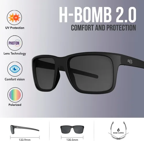 Vista 3 de HOT BUTTERED Gafas de sol informales H-BOMB 2.0 100% protección UV, gafas deportivas para hombre y mujer Accesorios de moda