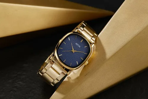 Vista 3 de GORBEN Unisex cuadrado redondo retro oro correa de acero inoxidable analógico cuarzo elegante relojes de pulsera