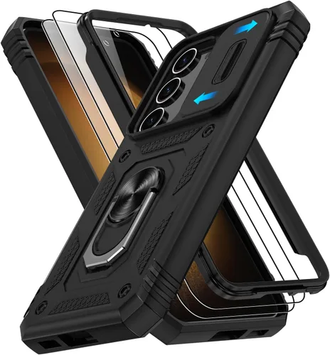 Vista 279 de Gritup Funda para Google Pixel 6 con cubierta deslizante para cámara y protector de pantalla (2 unidades), soporte de anillo giratorio 360°, funda