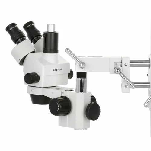 Vista 5 de AmScope Microscopio estéreo simul-Focal del auge trinocular 3.5X-180X con la fibra óptica del LED y la cámara de 20MP USB3