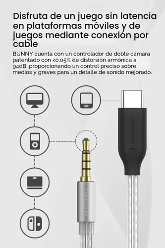 Vista 6 de Bunny Wired Gaming Earphones, HiFi IEM Earbuds with Mic-3.5mm