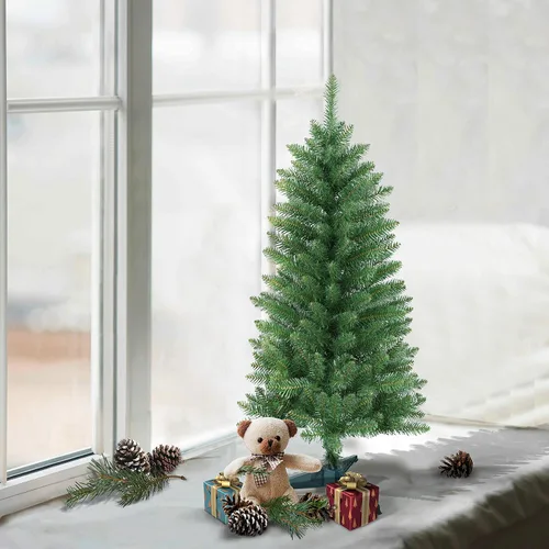 Vista 4 de Puleo International Carson Pine - Árbol de Navidad artificial con soporte, color verde, de 4 pies (CP-40)