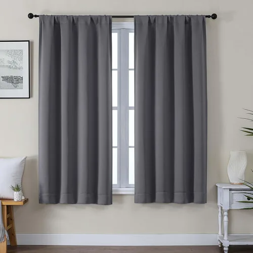 Vista 144 de Gwine Cortinas opacas para dormitorio, 54 pulgadas de largo, paneles de cortina de ventana con aislamiento térmico y reducción de ruido, cortinas