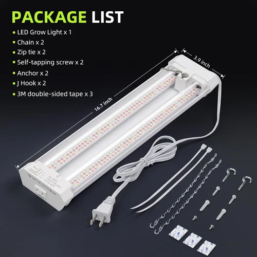 Vista 7 de Hlite Lámparas de cultivo de plantas ajustables de espectro completo de 16 pulgadas, luces de cultivo enlazables para plantas de interior, diseño