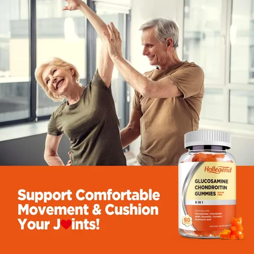 Vista 5 de Gomitas de glucosamina condroitina sin azúcar, gomitas suplementos para adultos, hombres y mujeres, 60