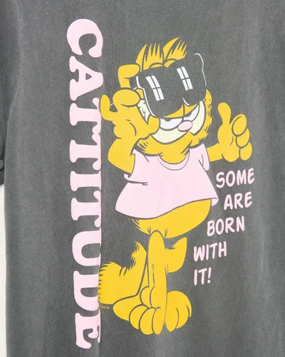 Vista 3 de Camiseta vintage Garfield Cattitude para mujer