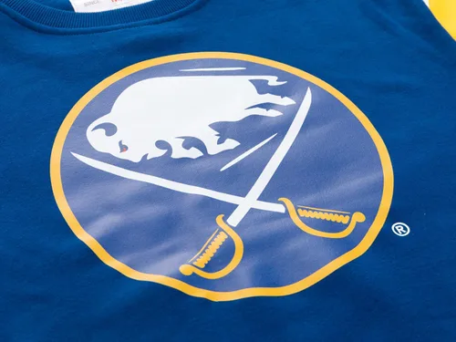 Vista 4 de Calhoun NHL Surf & Skate Varsity - Sudadera de cuello redondo para hombre, estilo retro, colección Coastal Buffalo Sabres