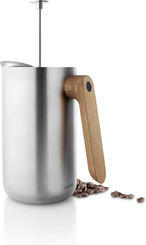 Vista 4 de Eva Solo Nordic Kitchen - Cafetera de prensa francesa de 34 onzas, jarra de acero inoxidable Thermo cafetiére con mango de madera de roble, diseño