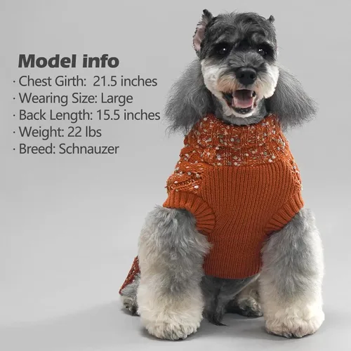 Vista 8 de KYEESE Suéteres para perros pequeños, suéter para mascotas con bloques de color macho, suéter para mascotas con hilo mullido, suéter de punto