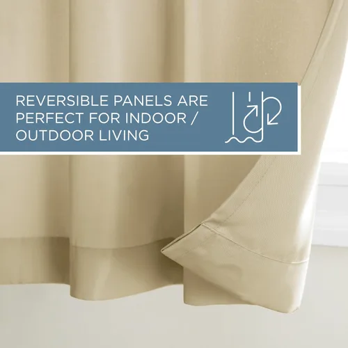 Vista 115 de TOWN & COUNTRY BASICS Cabana Cortinas Sólidas de Peso Pesado para Interiores y Exteriores, Opacidad de Filtrado de Luz con Parte Superior de Ojales