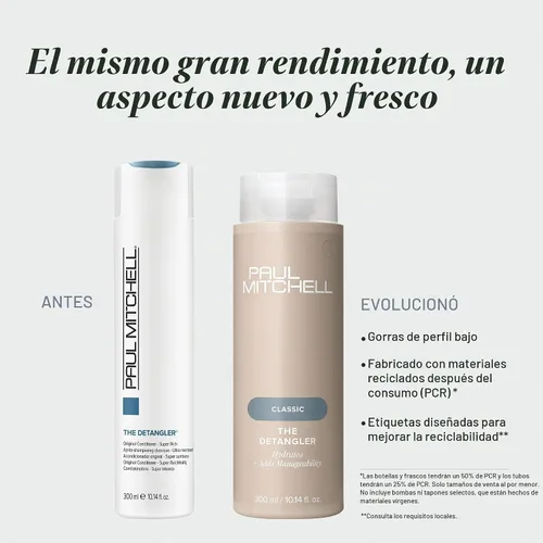 Vista 2 de Paul Mitchell The Detangler Conditioner, Hydrates + Adds Manageability, For Medium to Coarse + Color-Treated Hair