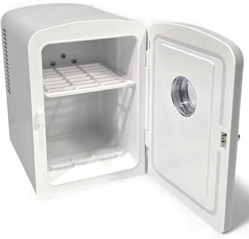 Vista 5 de Frigidaire Mini refrigerador personal retro EFMIS229-Moonbeam, de 6 latas/4L, incluye cable para el hogar y el coche de 12 V, capacidad de 4 litros