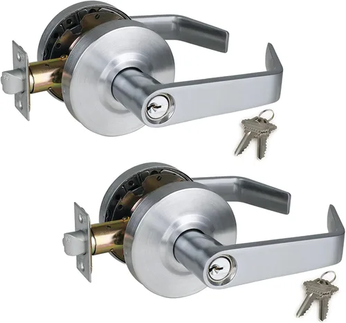 Vista 12 de ANSI Grado 2 Manija de Puerta de Entrada Comercial con Llave, Certificada UL, Cumple ADA, Cromo Satinado 26D, GRD2-72ET-1P
