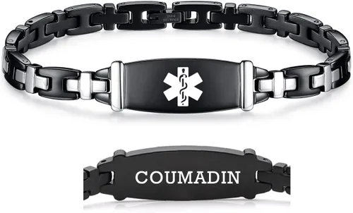 Vista 56 de LinnaLove Lady Medical Alert - Pulseras médicas de acero inoxidable para mujer, 7.5 pulgadas