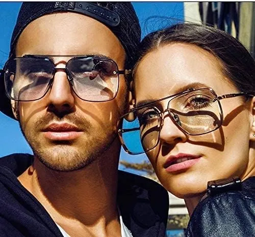 Vista 2 de COASION Tony Stark - Lentes de sol para disfraz, gafas de sol cuadradas retro para hombre y mujer
