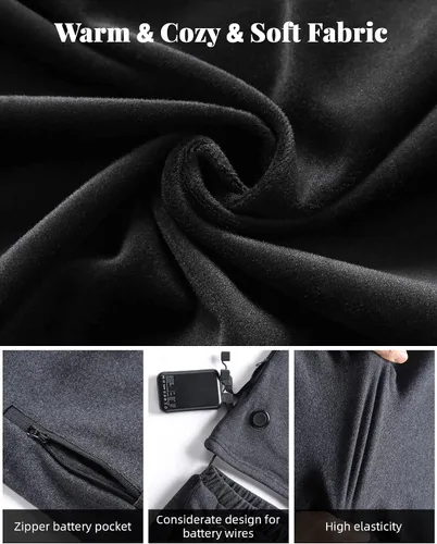 Vista 6 de Venustas Womens Heated Shirt Thermal Underwear with 5V Battery Pack Winter Warm Base Layer Top Bottom Set Long Johns