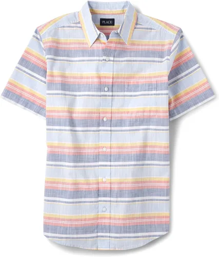 Vista 24 de The Children's Place - Camisa de manga corta con botones para niños grandes