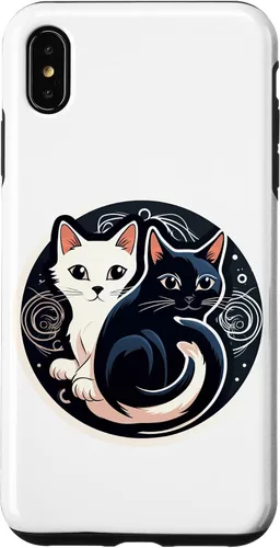 Vista 7 de Funda para iPhone 12 mini Yin Yang Cat Feng Shui Ying Yang Taoísmo Zen Budismo