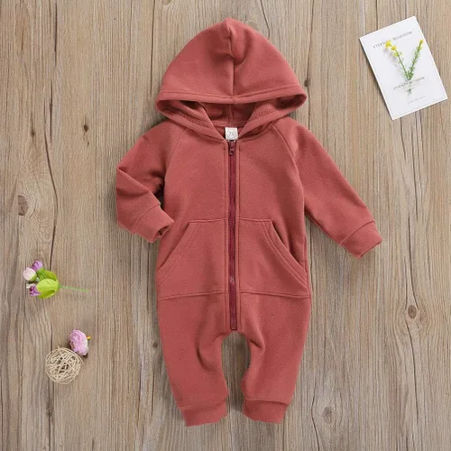 Vista 2 de Enterizo de manga larga para bebés y niñas, con cremallera, cálido, con cremallera, para otoño e invierno