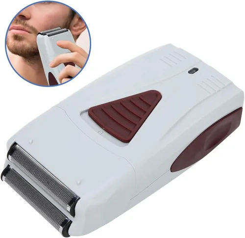 Vista 2 de Syrisora Recortadora eléctrica de la barba de la afeitadora de alternancia recargable USB para la herramienta blanca