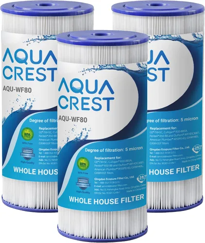 Vista 10 de AQUA CREST FXHSC - Filtro de agua para toda la casa, repuesto para GE® FXHSC, GXWH40L, GXWH35F, American Plumber W50PEHD, W10-PR, Culligan®