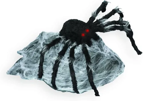 Vista 3 de Spirit Halloween - Araña saltadora animatrónica de 21 pulgadas, color negro, multicolor