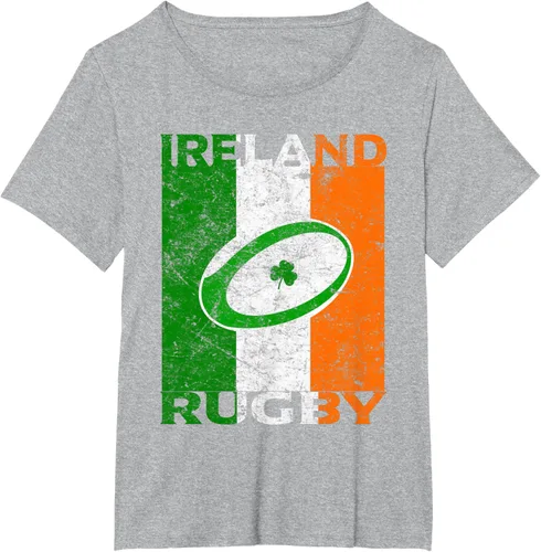 Vista 59 de Camiseta de rugby irlandés con la bandera de Irlanda, regalo vintage Negro